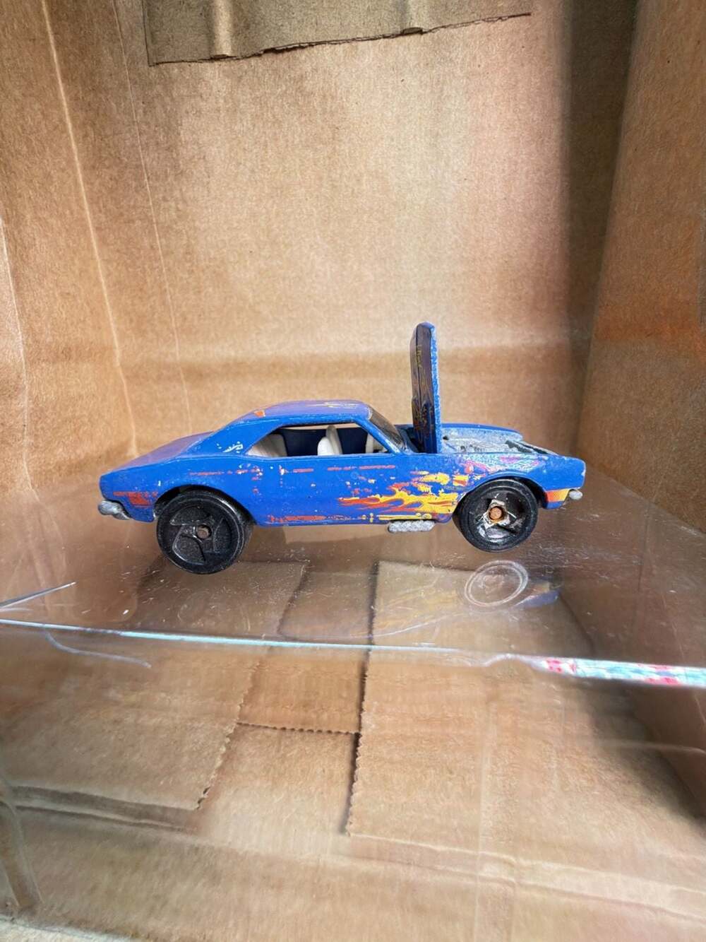 Hot Wheels 1967 Chevy Camaro Blue Flames Diecast Toy Car